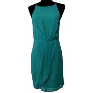 Lulu's Women's Best Wishes Sleeveless Asymmetrical Teal Green Dress Size Medium